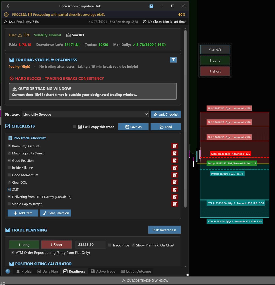 Pre-Trade Readiness interface